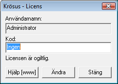 Ogiltlig licens