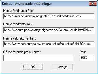 Krsus - Avancerade instllningar