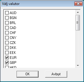 Vlj valutor