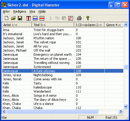 Skapa register och listor med Digital Hamster